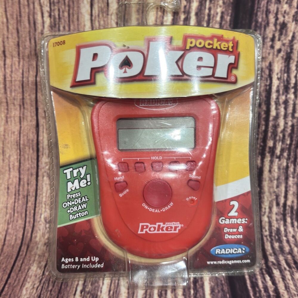 Pocket Poker Electronic Handheld Game 2006 Mattel - Draw Poker & Deuces Wild